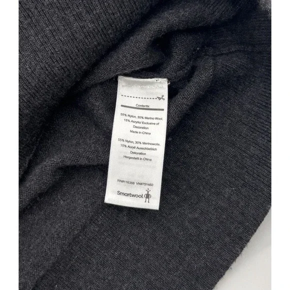 Smartwool Men's L Dark Gray Sparwood Wool Blend Knit Cardigan Sweater‎